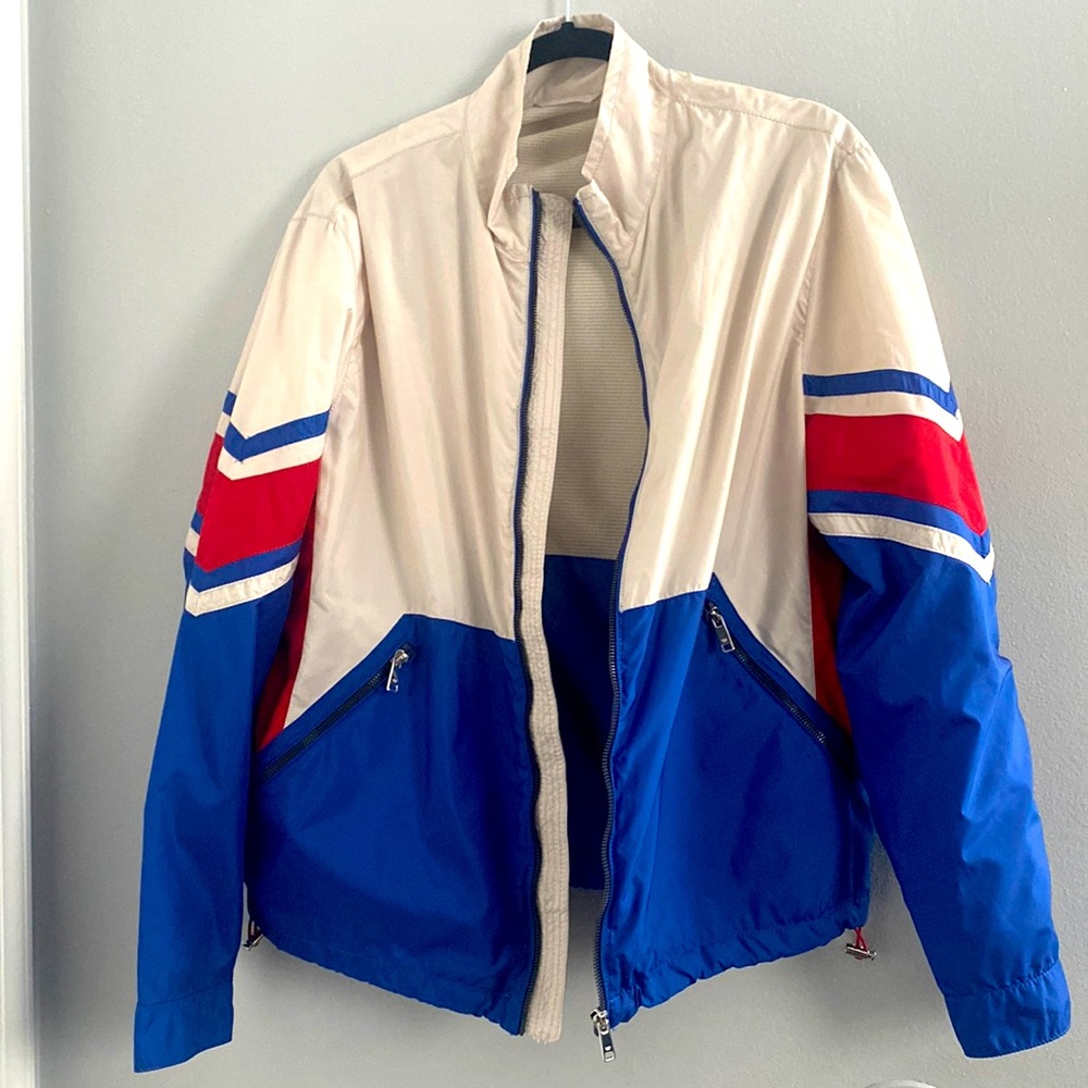 Zara Red, Blue, and White Windbreaker